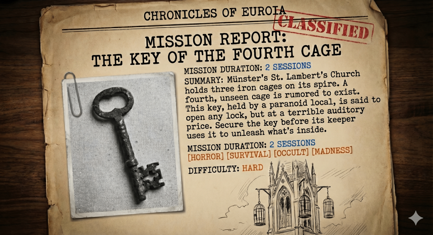 A classified Chronicles of Euroea mission dossier